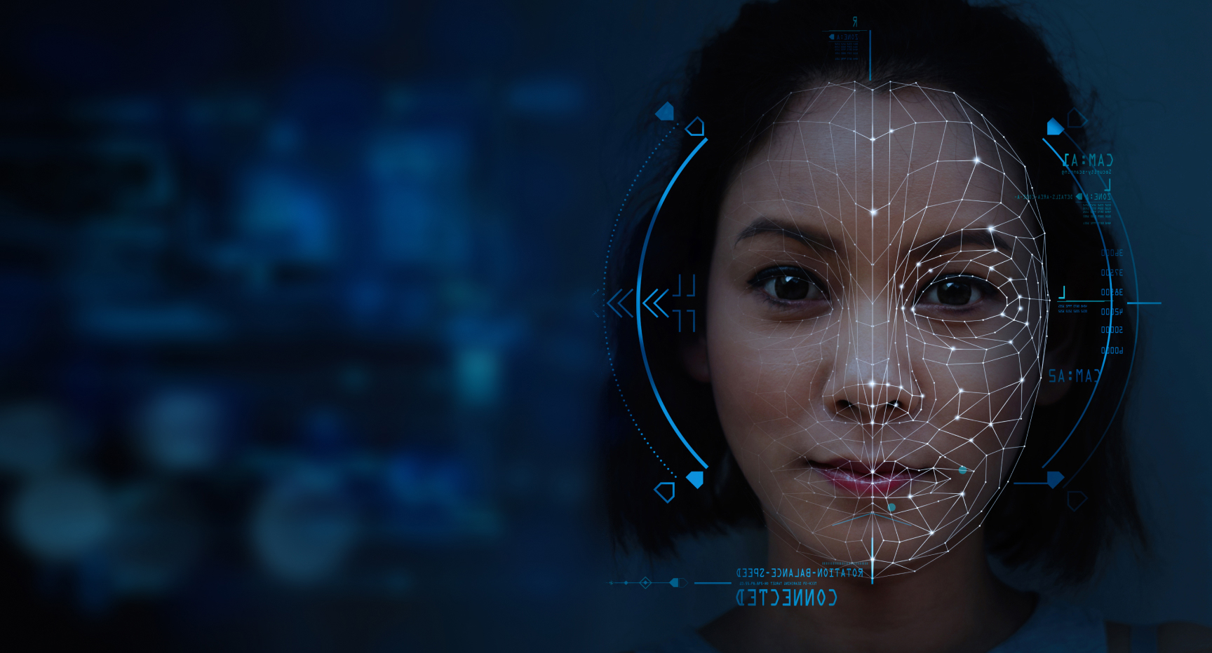 woman looking at the automated moods board